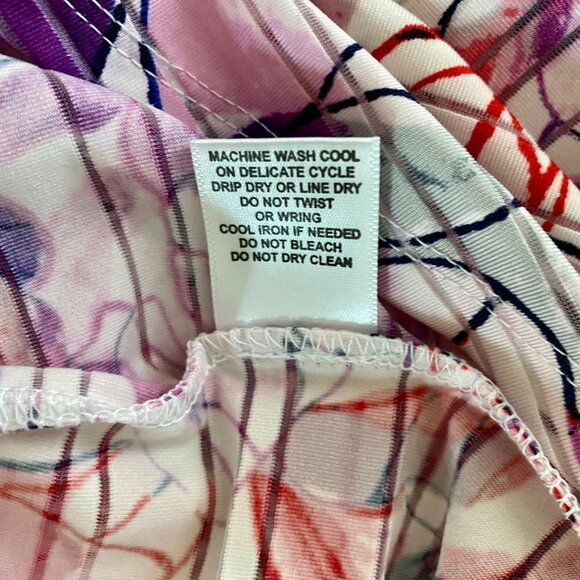 Emily Daniels Pink Purple Floral Print 3/4 Sleeves Top Women's Medium - Picture 10 of 10